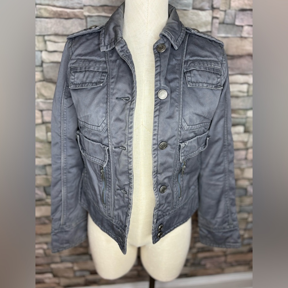 American Eagle Button Up Fitted Jacket With Quilt… - image 2